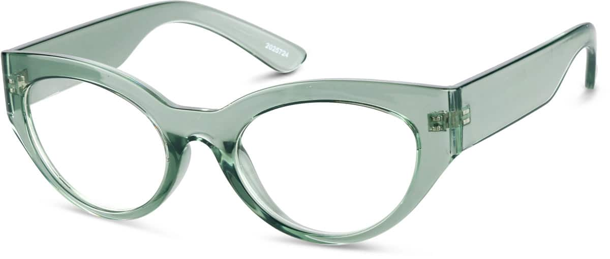 Angle view of Cat-Eye Glasses 2025724 in Green