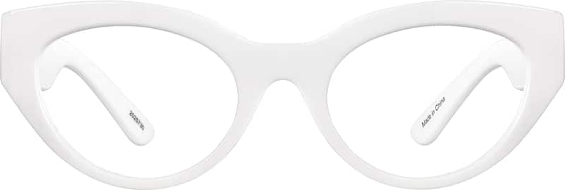 White Cat-Eye Glasses