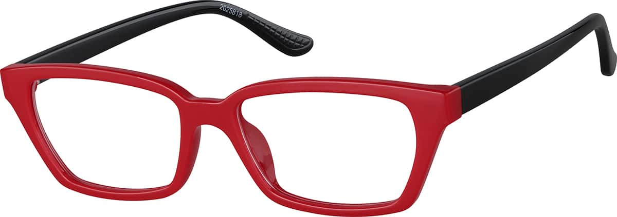 Angle view of Rectangle Glasses 2025818 in Red