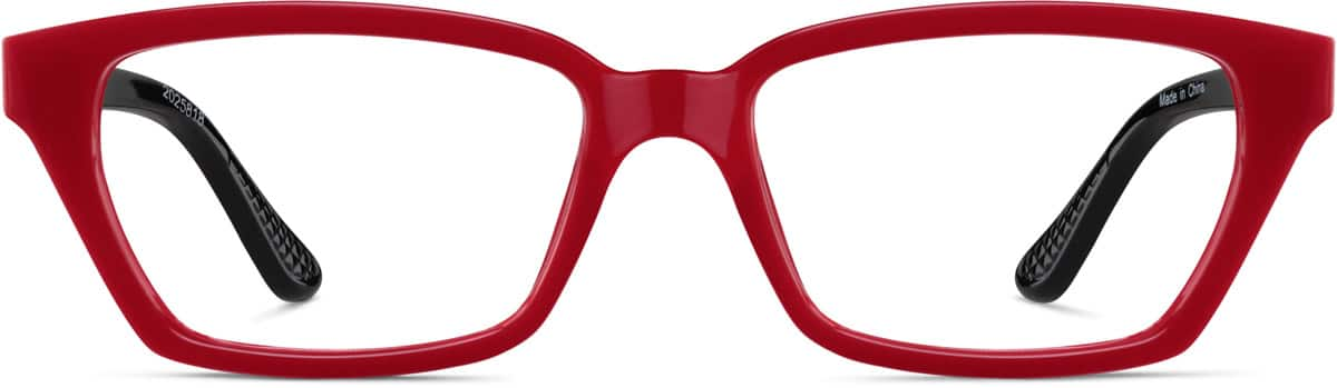 Front view of Rectangle Glasses 2025818 in Red