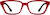 Front view of Rectangle Glasses 2025818 in Red thumbnail