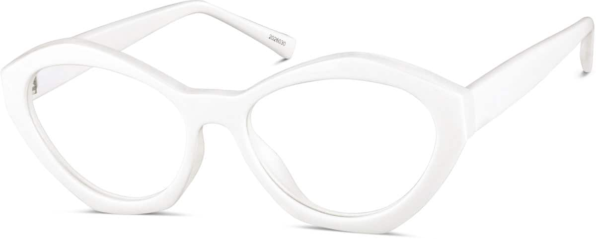 Angle view of Geometric Glasses 2026030 in White