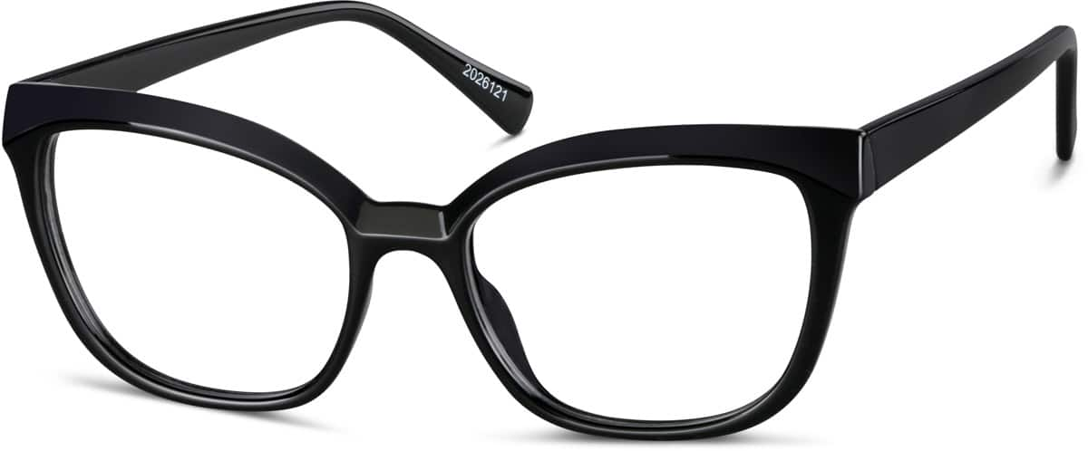 Angle view of Rectangle Glasses 2026121 in Black