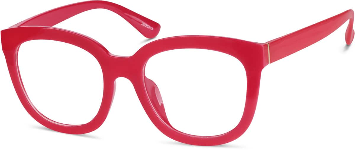 Angle view of Square Glasses 2026218 in Cherry