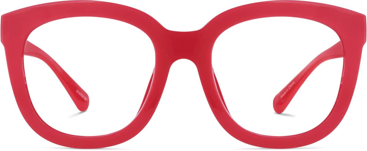 Front view of Square Glasses 2026218 in Cherry