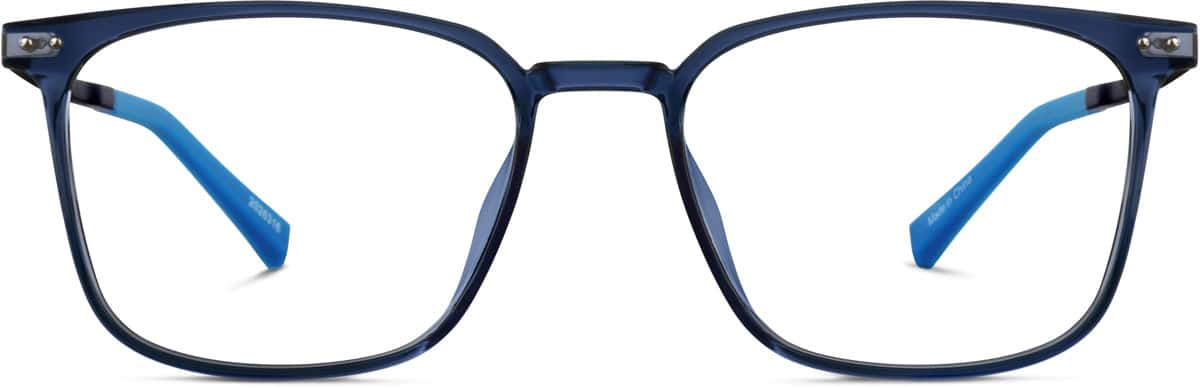 Front view of Square Glasses 2026316 in Navy