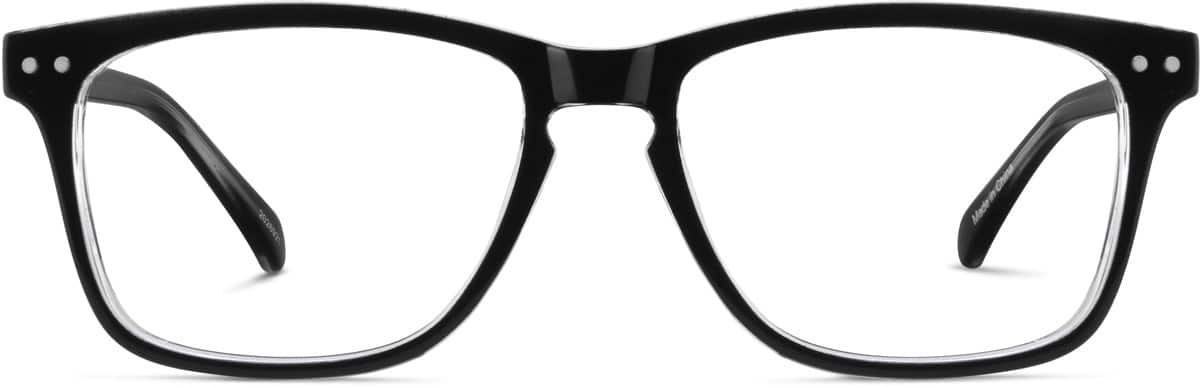 Front view of Rectangle Glasses 2026921 in Black