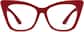 Front view of Cat-Eye Glasses 2027018 in Red thumbnail