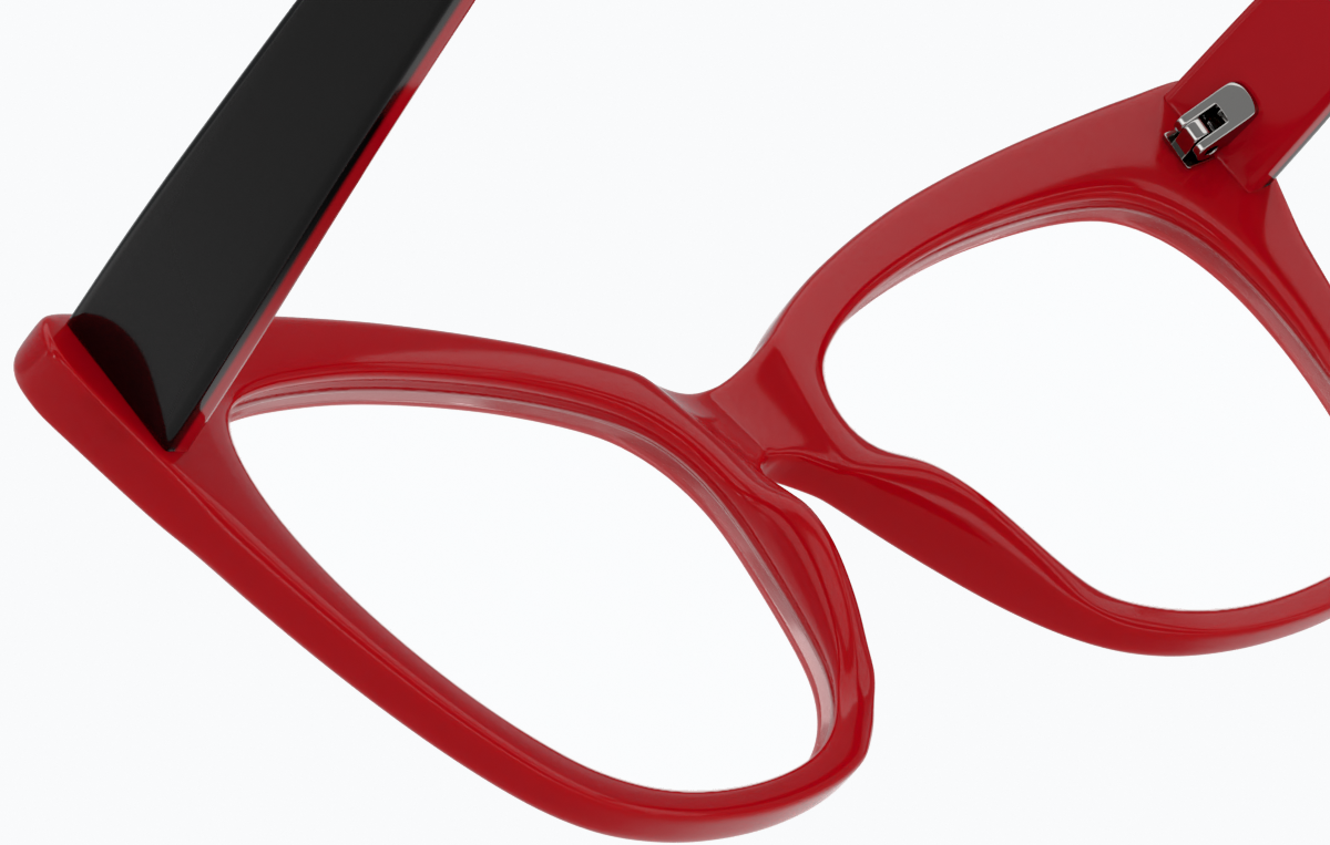 See-through view of Cat-Eye Glasses 2027018 in Red thumbnail