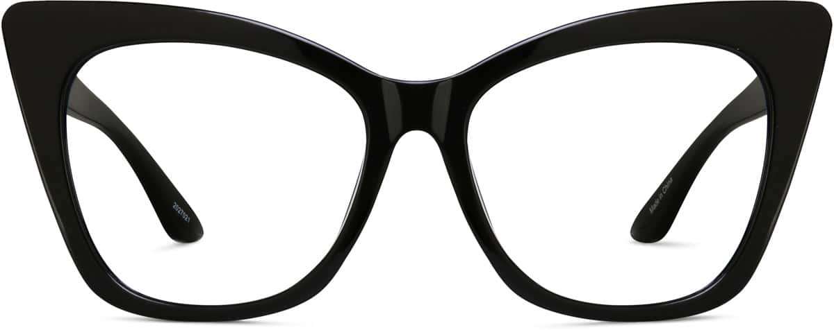 Zenni Women's Cat-Eye Prescription Sunglasses Black Tortoise Shell Plastic Full Rim Frame, Universal Bridge Fit, Blokz Blue Light Sunglasses, 2027021s