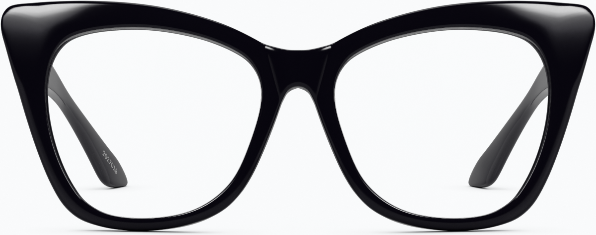 Front view of Cat-Eye Glasses 2027021 in Black thumbnail