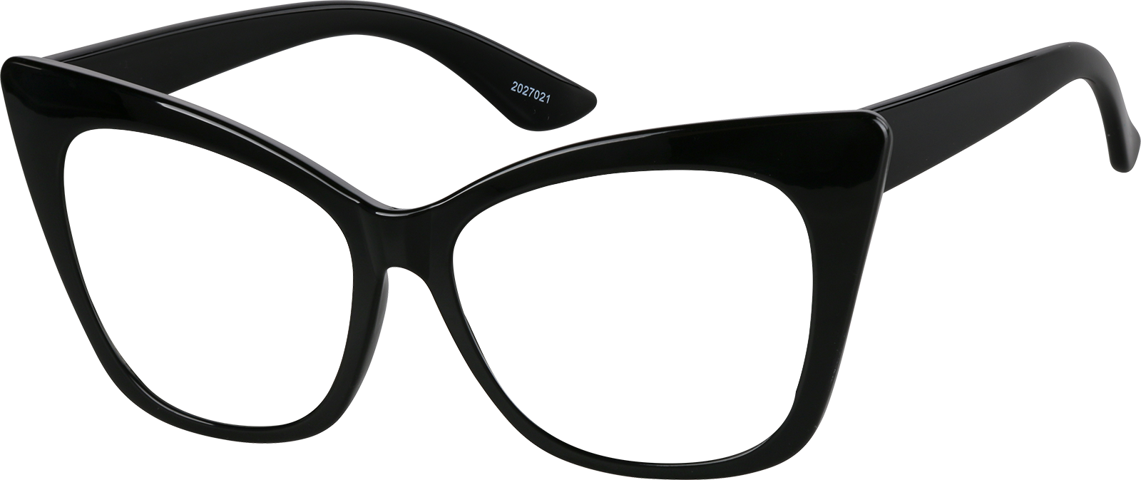 Angle view of Cat-Eye Glasses 2027021 in Black