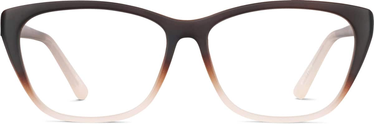 Front view of Rectangle Glasses 2027115 in Mocha