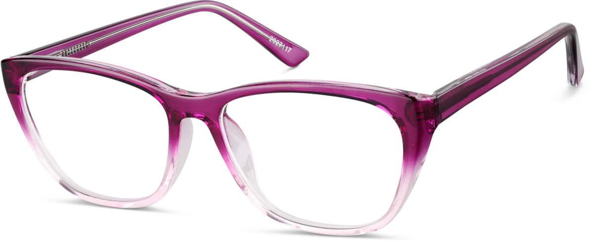 Angle view of Rectangle Glasses 2027117 in Purple