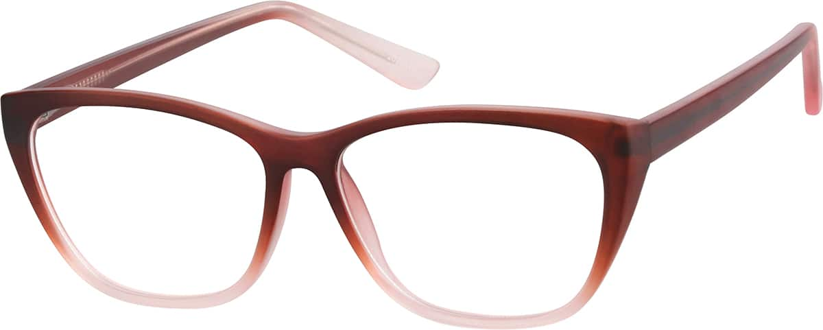 Angle view of Rectangle Glasses 2027118 in Raspberry