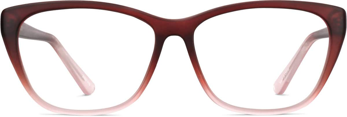 Front view of Rectangle Glasses 2027118 in Raspberry