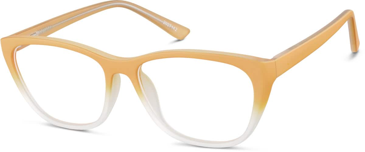 Angle view of Rectangle Glasses 2027142 in Orange