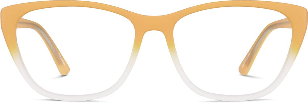 Front view of Rectangle Glasses 2027142 in Orange