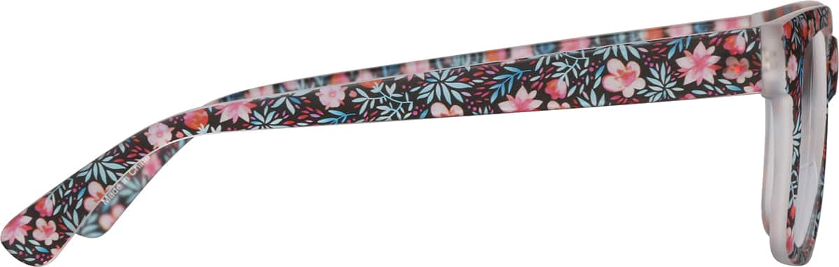 Side view of Square Glasses 2027229 in Floral