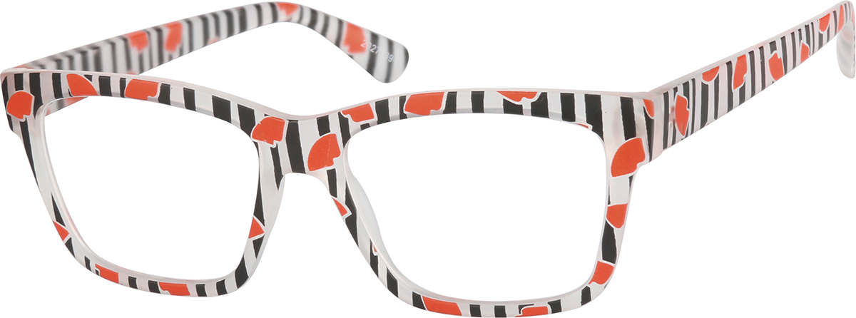 Zenni Womens Square Prescription Glasses Pattern Floral TR Full Rim Frame