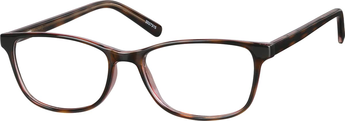 Angle view of Rectangle Glasses 2027315 in Brown