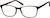 Angle view of Rectangle Glasses 2027315 in Brown thumbnail