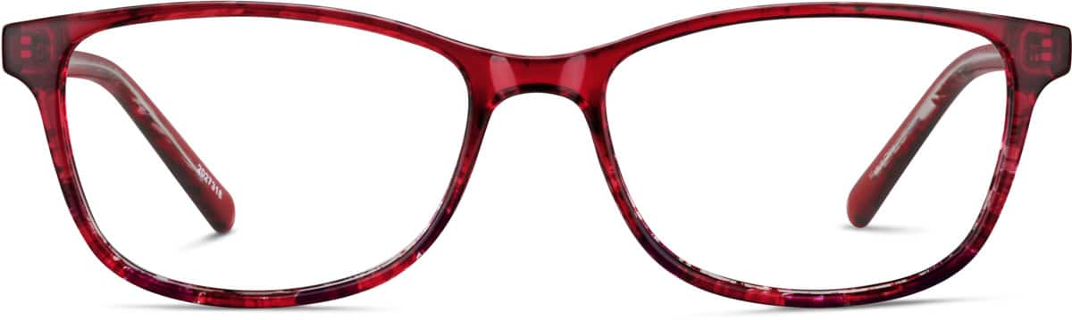 Front view of Rectangle Glasses 2027318 in Cherry