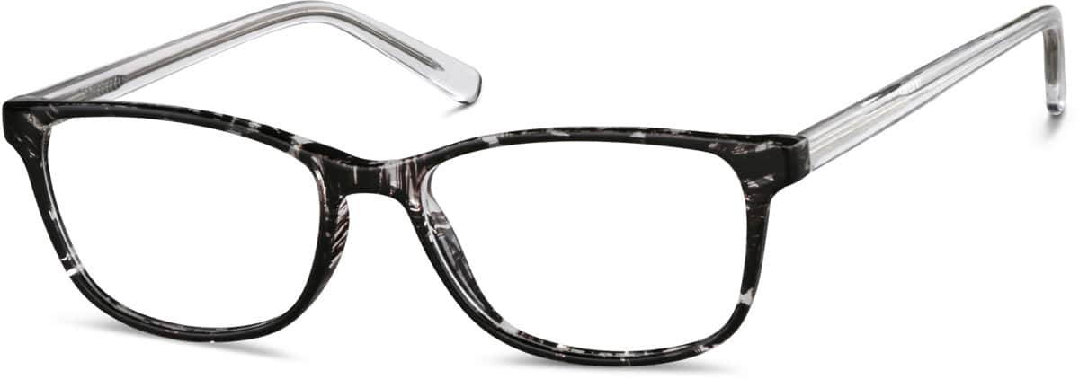 Angle view of Rectangle Glasses 2027331 in Black