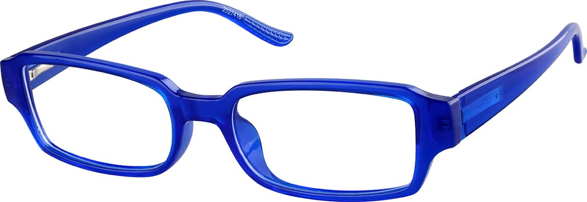 Angle view of Rectangle Glasses 2027416 in Blue