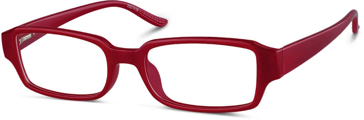 Angle view of Rectangle Glasses 2027418 in Red