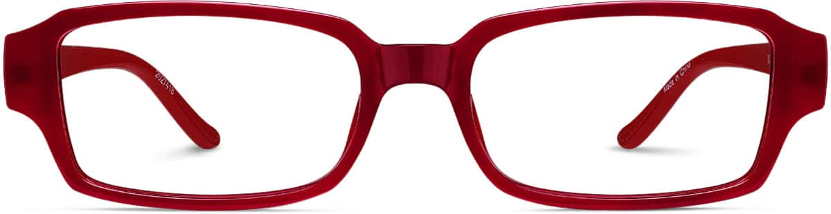 Front view of Rectangle Glasses 2027418 in Red