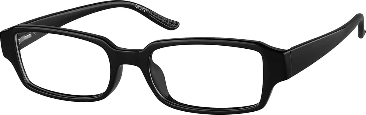 Angle view of Rectangle Glasses 2027421 in Black