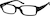 Angle view of Rectangle Glasses 2027421 in Black thumbnail