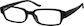 Angle view of Rectangle Glasses 2027421 in Black thumbnail
