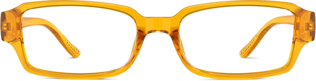 Front view of Rectangle Glasses 2027422 in Orange