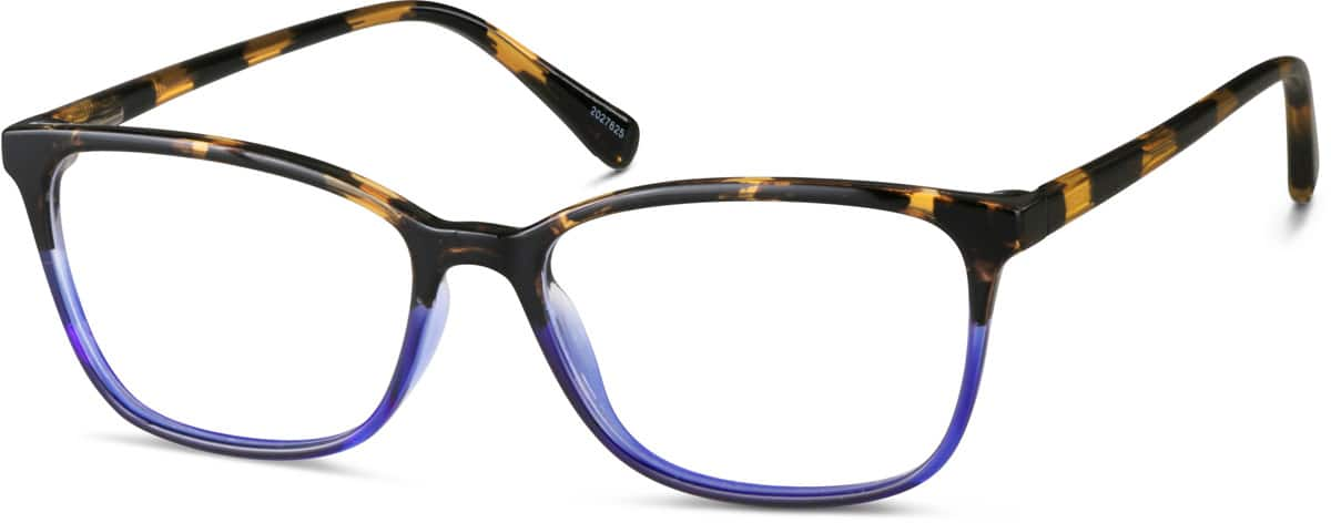 Angle view of Rectangle Glasses 2027625 in Tortoiseshell