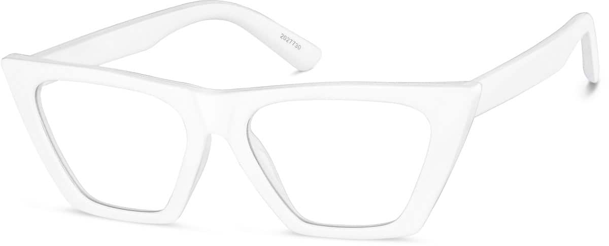 Angle view of Cat-Eye Glasses 2027730 in White