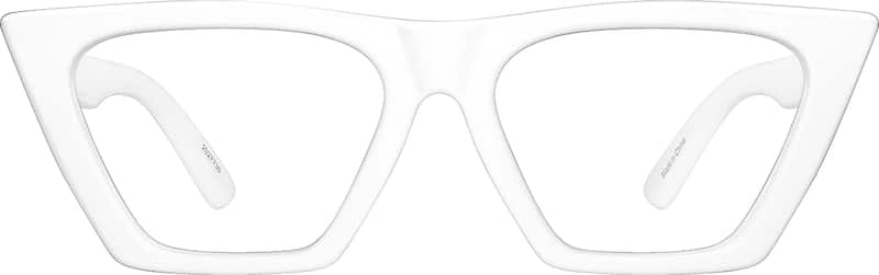 White Cat-Eye Glasses