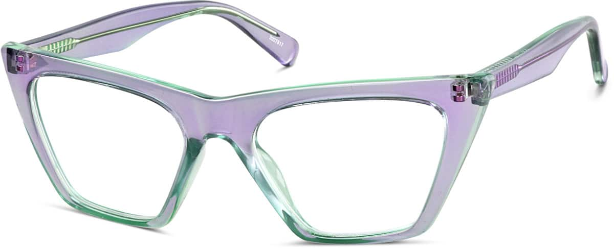 Angle view of Cat-Eye Glasses 2027817 in Lavender