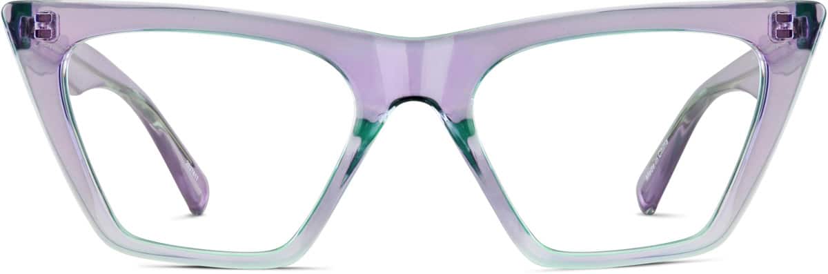 Zenni Women's Cat-Eye Prescription Sunglasses Purple Tortoise Shell Plastic Full Rim Frame, Blokz Blue Light Sunglasses, 2027817s