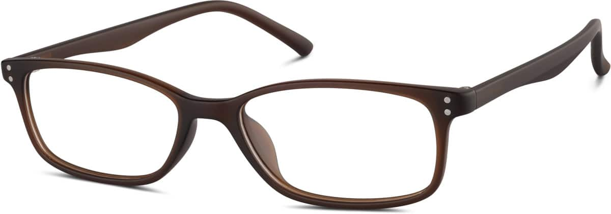 Angle view of Rectangle Glasses 2027915 in Brown