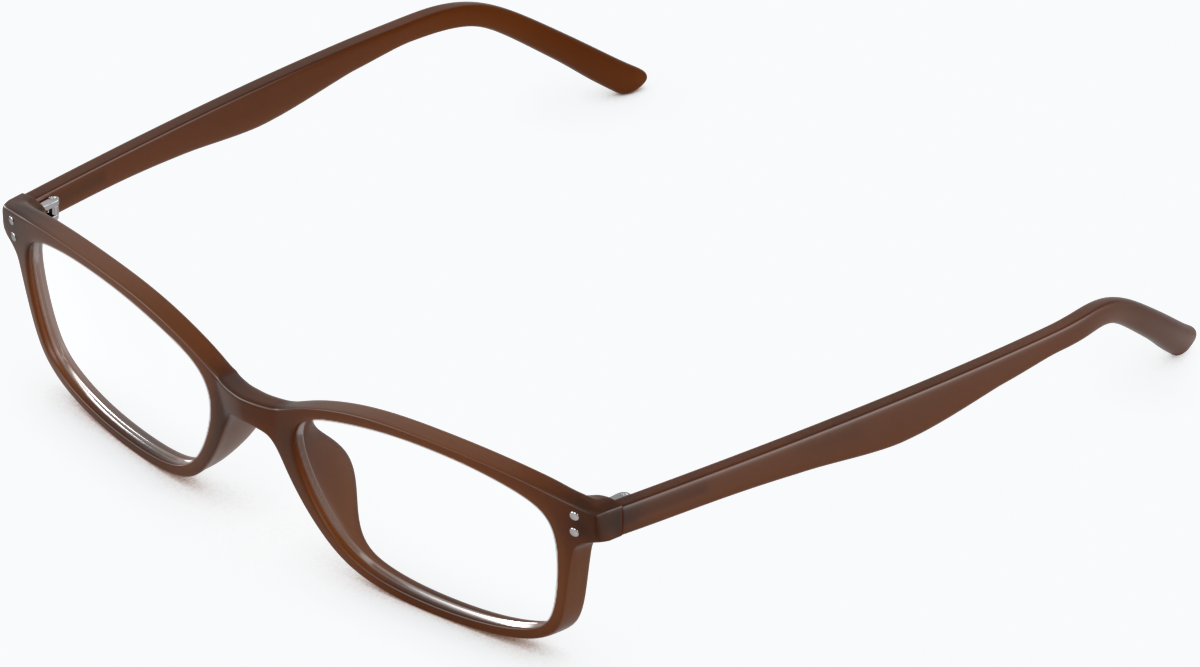 Angle view of Rectangle Glasses 2027915 in Brown thumbnail