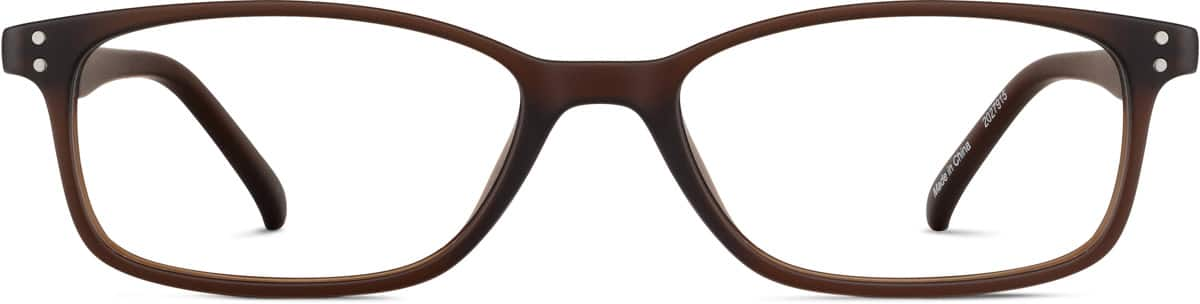 Front view of Rectangle Glasses 2027915 in Brown