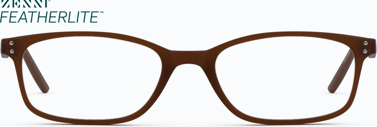 Front view of Rectangle Glasses 2027915 in Brown thumbnail