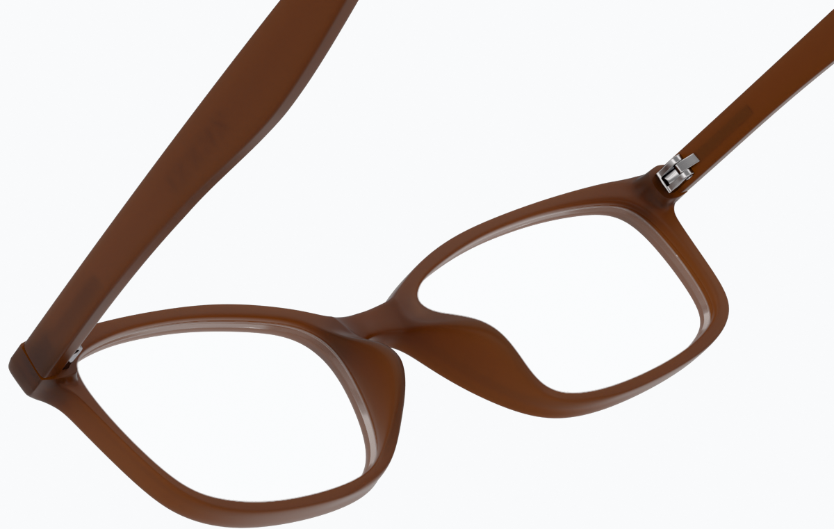 See-through view of Rectangle Glasses 2027915 in Brown thumbnail