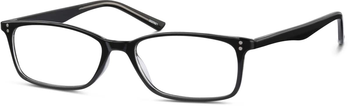 Angle view of Rectangle Glasses 2027921 in Black