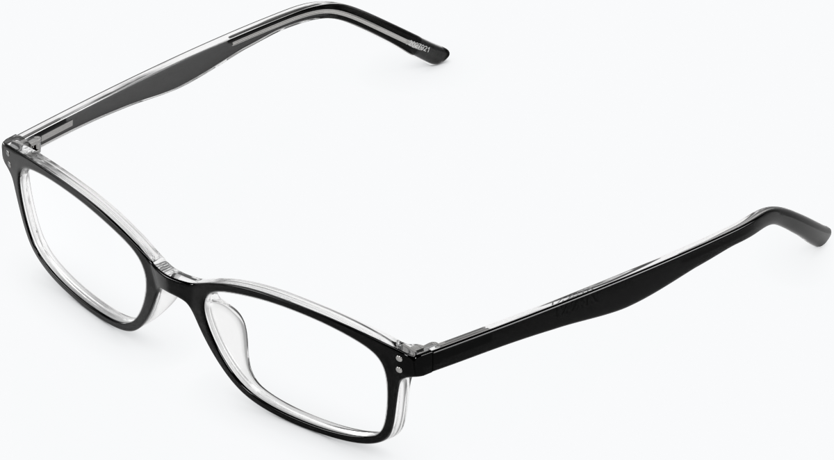 Angle view of Rectangle Glasses 2027921 in Black thumbnail