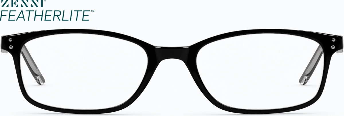 Front view of Rectangle Glasses 2027921 in Black thumbnail