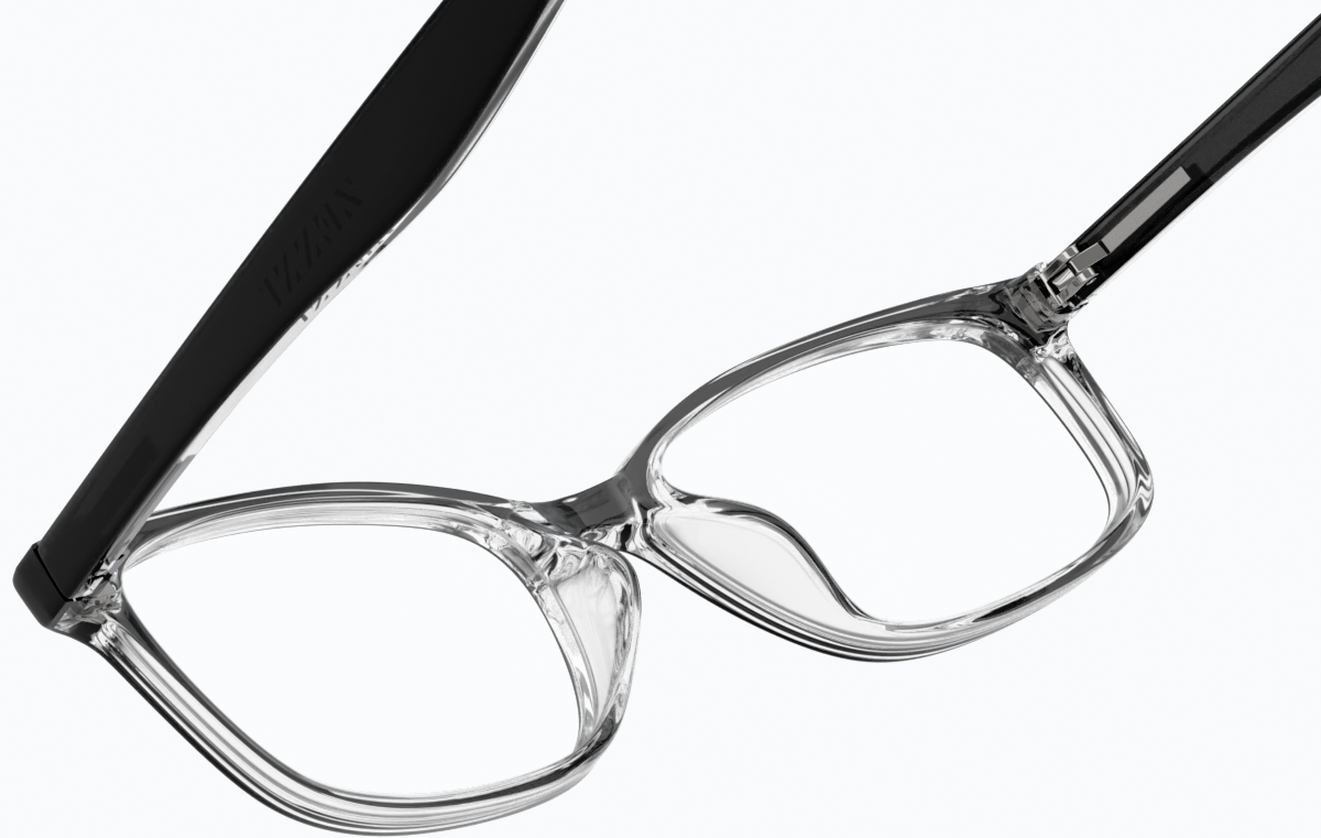 See-through view of Rectangle Glasses 2027921 in Black thumbnail