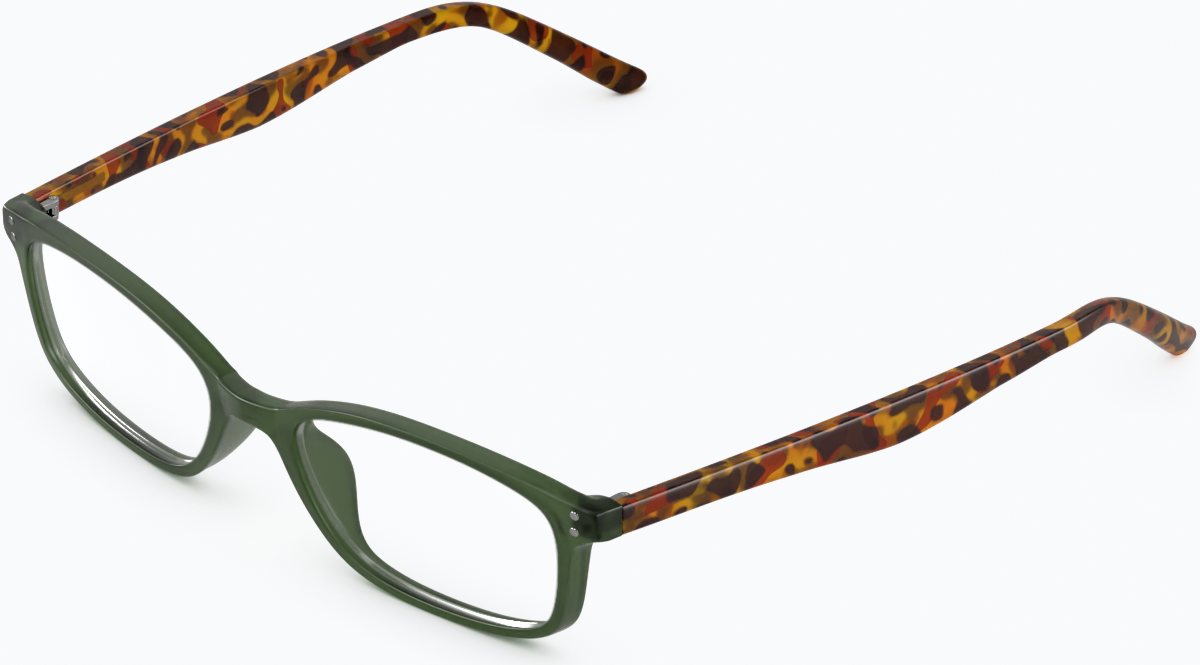 Angle view of Rectangle Glasses 2027924 in Moss thumbnail
